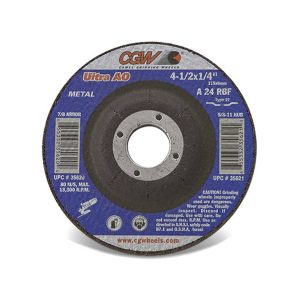 GRINDING WHEEL STL DEPRESSED CENTER 4-1/2"X1/4"X7/8" TYP27 METAL 25/BX