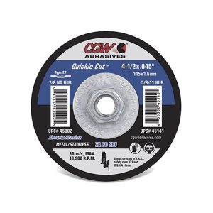 CUTTING WHL STL 4-1/2"X.045"X7/8" TYPE 27