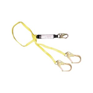SHOCK ABSORBING DBL LANYARD 6' W/REBAR HOOK