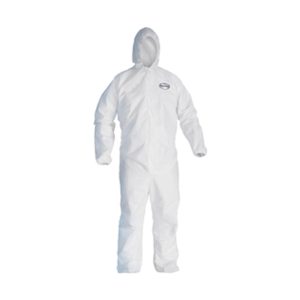 COVERALLS W/ZIPPER FRONT HOOD, BOOTS, ELASTIC WRIST AND ANKLES 25/...