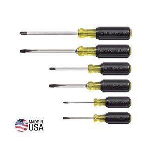 KLEIN 6-PIECE SCREWDRIVER SET - SLOTTED AND PHILLIPS, CUSHION GRIP